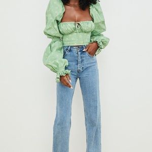 'MILLICENT' OLIVE FLORAL CROPPED CORSET TOP